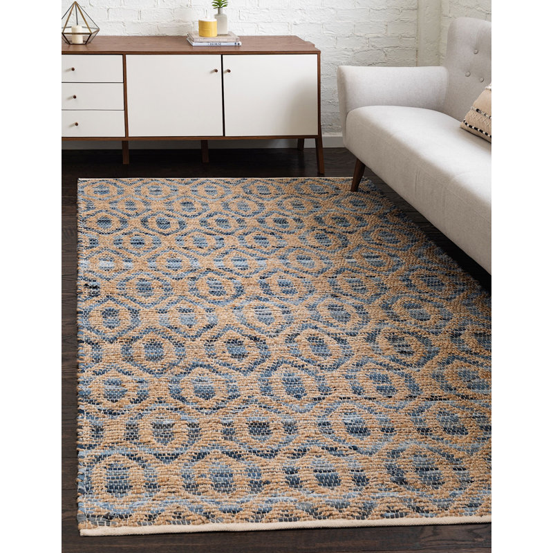 Tapis tressé Egge couleur ciel, Rectangle 10 pi x 14 pi