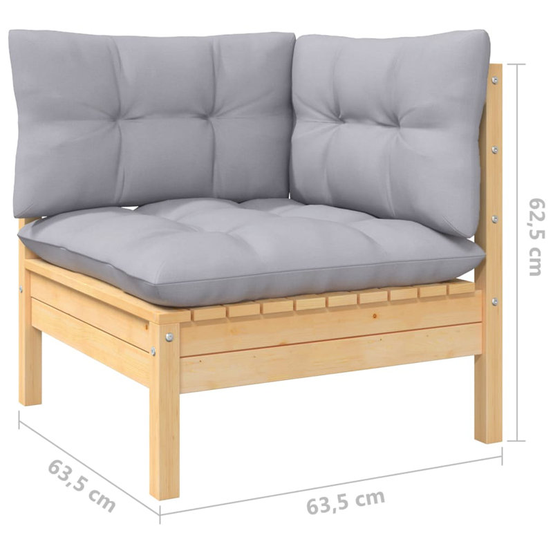 Ensemble de conversation modulaire 8 pièces Bernoussi, Gris, Gris