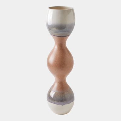 Bulb Striped Ceramic Table Vase