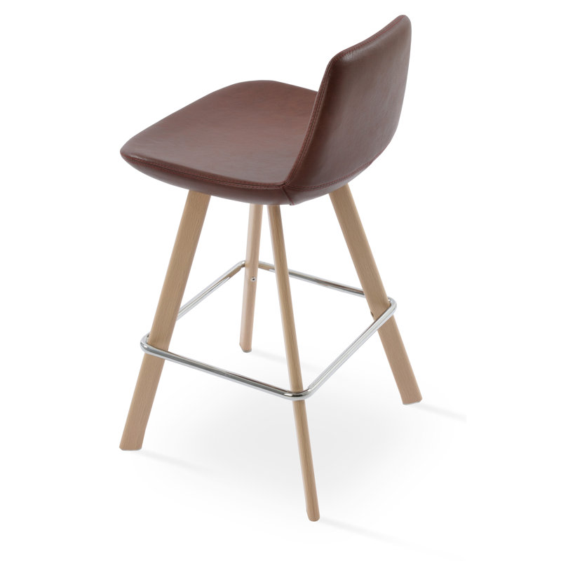 Tabouret de comptoir bar & Pera, Bois de frêne naturel, PPM châtaignier, Tabouret de comptoir (assise de 24 po de hauteur)