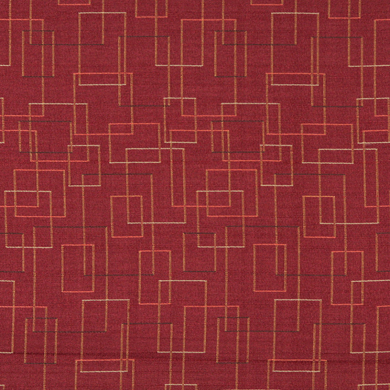 Tissu à carrés géométriques, Rouge