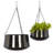 Anterion Silver Metal Hanging Dome Indoor Outdoor Wall Planter with Chain, Set of 2-30690270