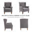 Button-Tufted Wingback Accent Chair - Solid Wood Legs with Rolled Arm &Thick Padded Cushion-575355502-603724955