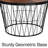 Round Coffee Table with Geometric Metal Base - Small Modern Accent Table for Living Room - Mid-Century Coffee Table