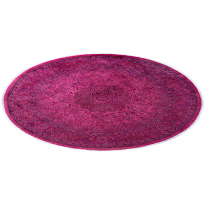 Overdyed Hand-Knotted Wool Modern-Contemporary Pink Area Rug 6' 4" x 6' 4"