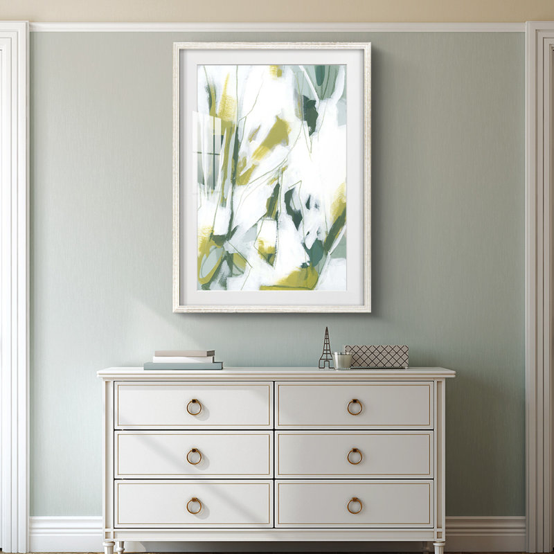 Emerald Ice IV -Framed Print, 19.5" H x 16.5" W, White