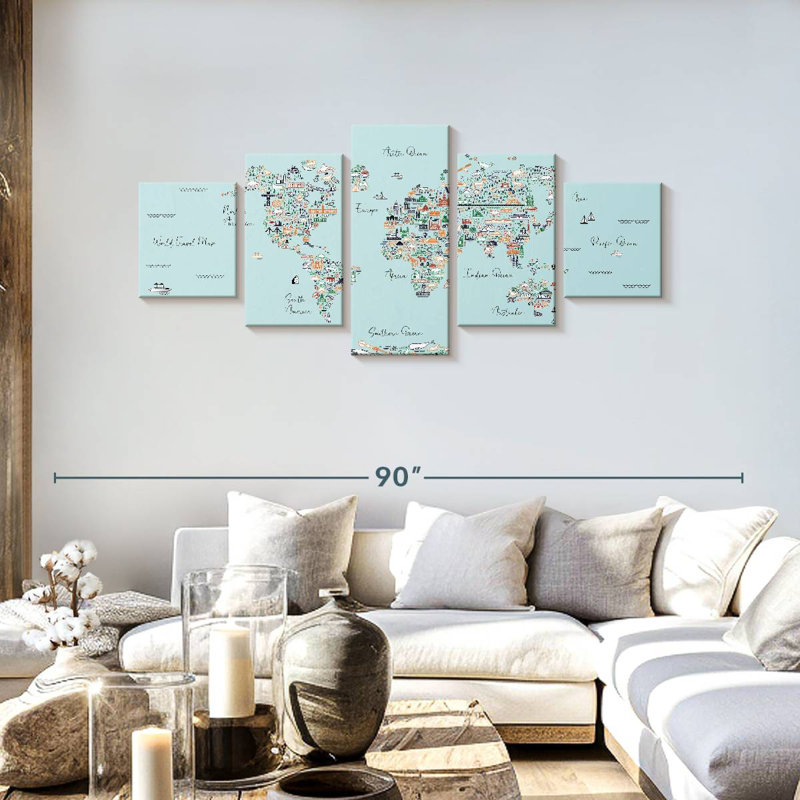 Carte du monde éducatif II, H 30 po x l 68 po