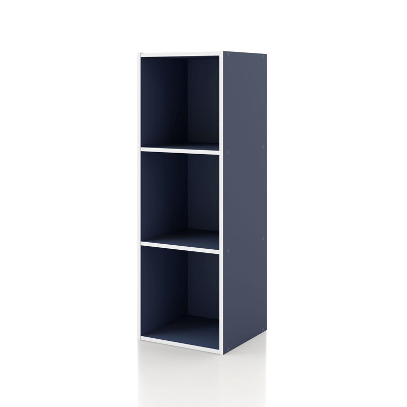 Bibliothèque de rangement modulable, 3 cubes, Bleu acier