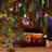 160 in. Solar Twinkle Globe Icicle Lights and Lamps Lamp Lighted Christmas Tree