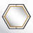 Hexagon 2-Tone Metal Framed Wall Mirror