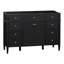 Meuble-lavabo autoportant de 122 cm (48 po) seulement, 6 tiroirs et 2 portes à fermeture amortie, noir