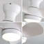 Ventilateur de plafond de chambre à coucher de 23 pouces avec moteur à courant continu à télécommande 3 pales à intensité variable de 3 couleurs avec lumière DEL de 18 W-150758811