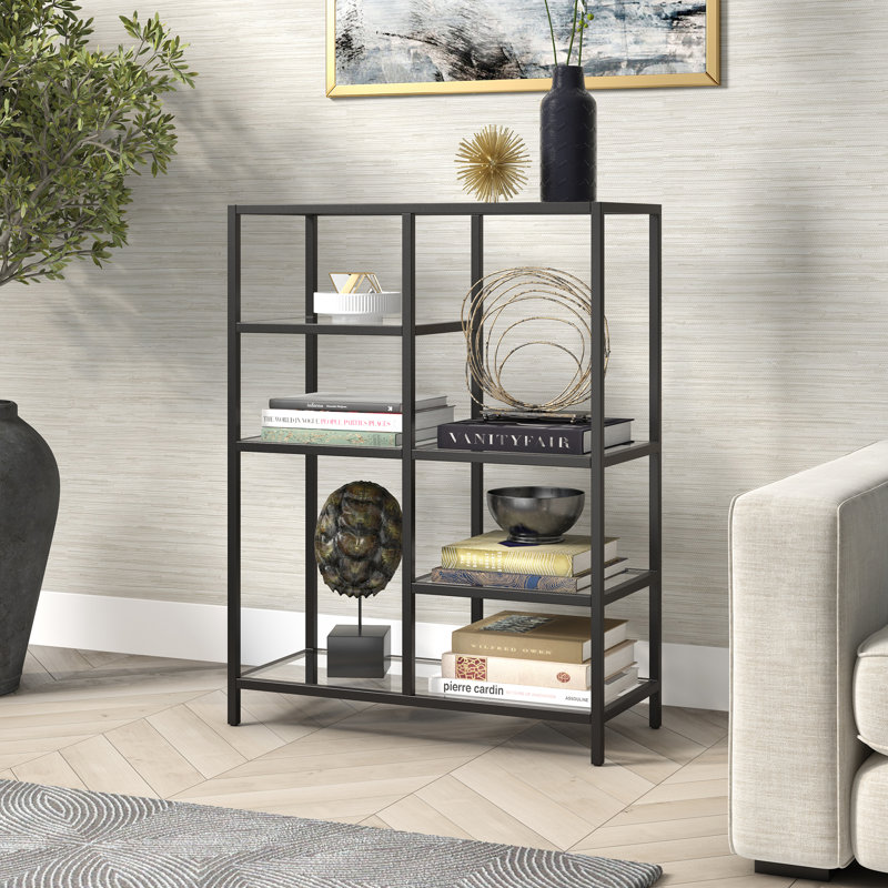 Imogen Geometric Bookcase, Blackened Bronze