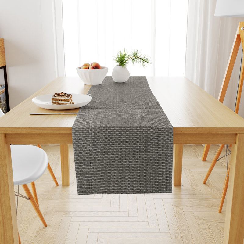 Aaronjacob Cotton Rectangle Table Runnner, Smoke
