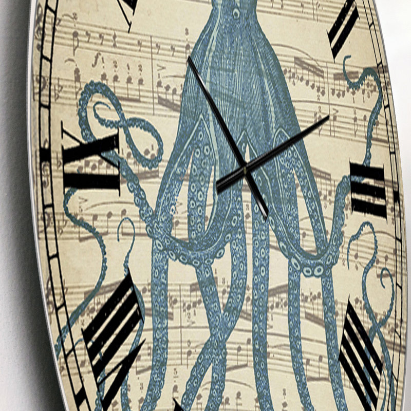 Octopus Music Score II - Grande horloge murale nautique et côtière, Petit