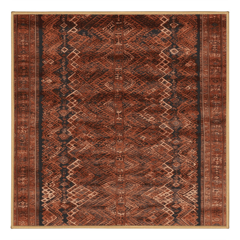 Tapis brun lavable à la machine, Carré 3 pi