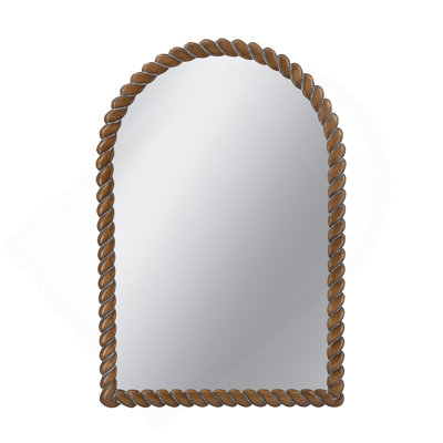 Arched Wall Mirror With Pine Wood Frame