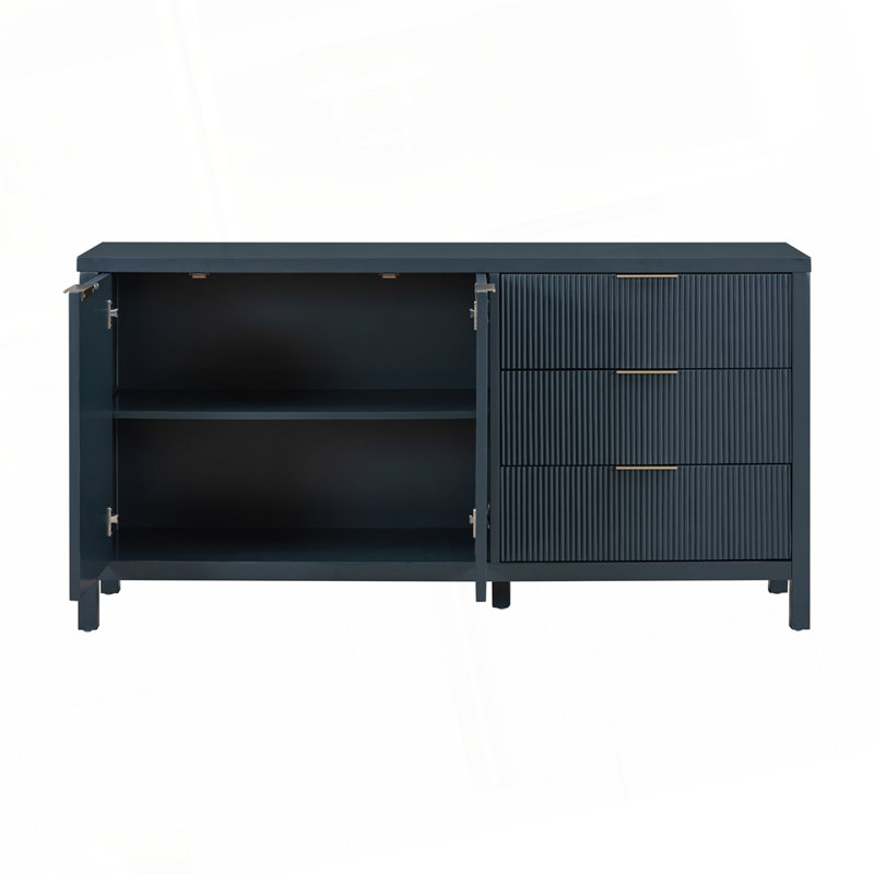 Multi-Functional Wooden Sideboard Sideboard, Navy Blue