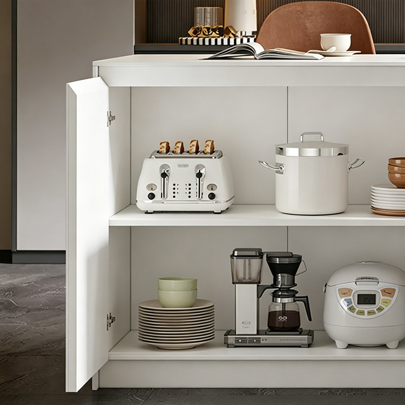 Îlot de cuisine moderne avec plateau en pierre frittée, grande armoire multifonctionnelle pour îlot de rangement, table de cuisine contemporaine avec armoires et étagères pour un usage domestique