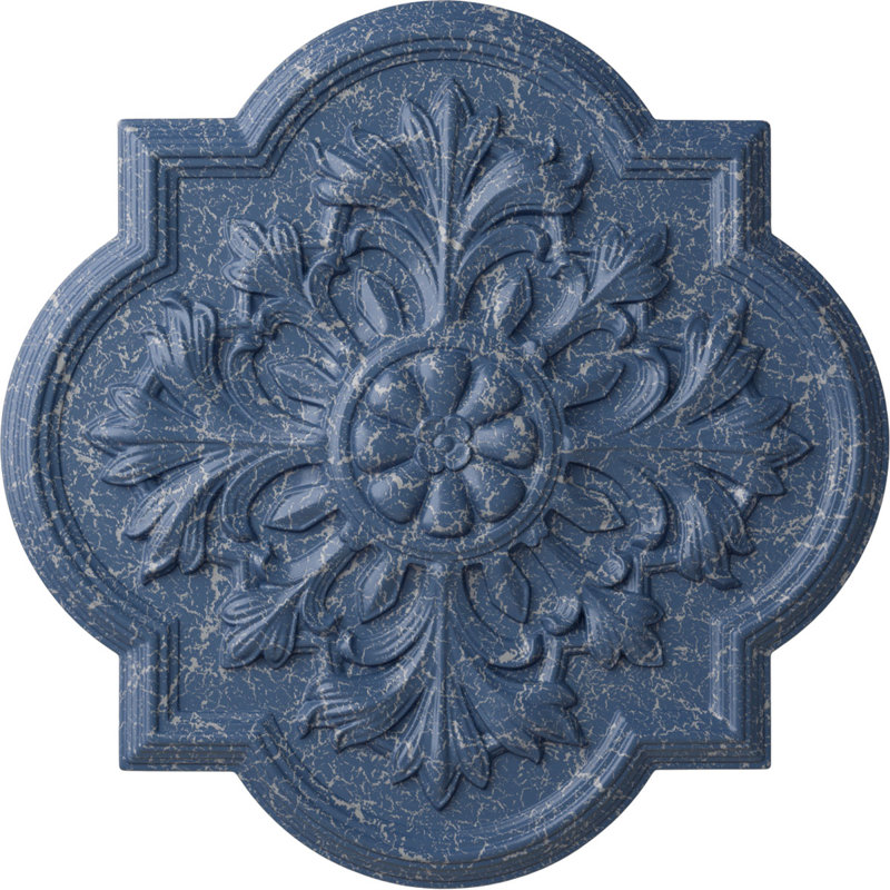 Médaillon de plafond Endurathane Bonetti, DE 20 po x P 1 3/4 po (convient aux auvents jusqu'à 5 1/8 po) fini craquelé Americana peint à la main