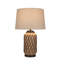 Lampe de table en céramique, cuir synthétique et métal 27 po x 17 po Diamond Weave