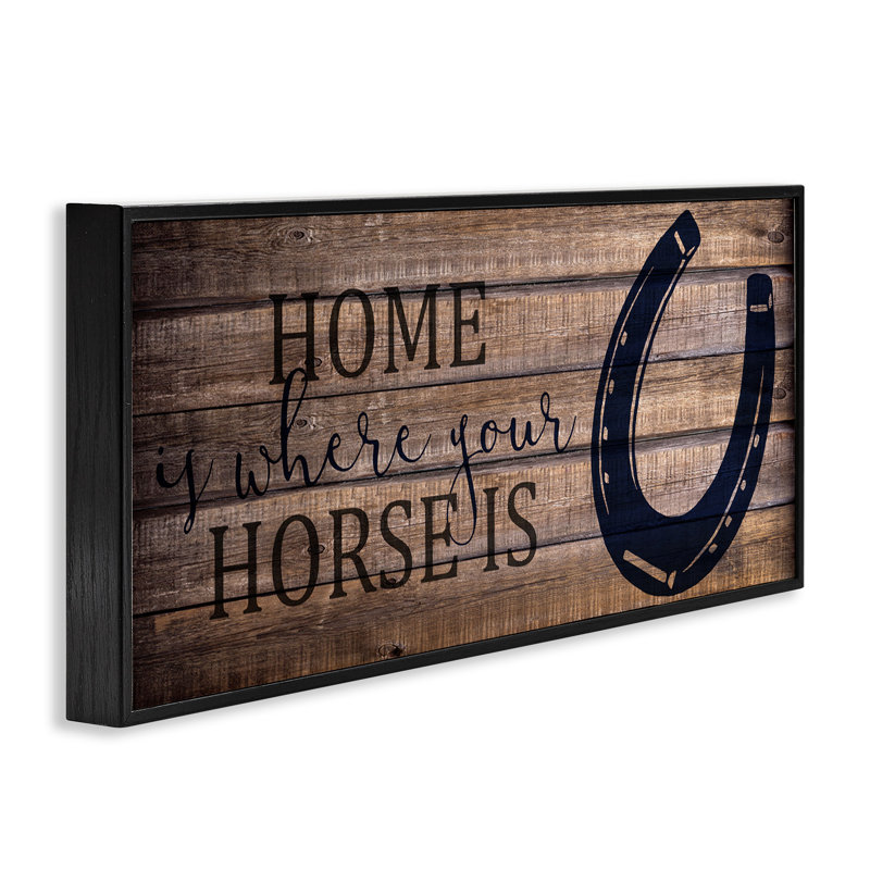 «Western Home Where Horse Is Giclee» par Kim Allen, Giclée encadrée noir minuit, H 13 po x l 30 po