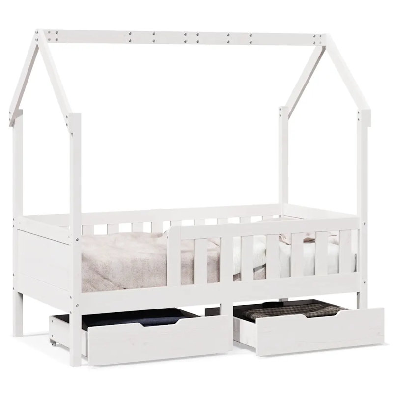Edgecliff Cabin Bed House Beds, 85.5 x 169cm, White