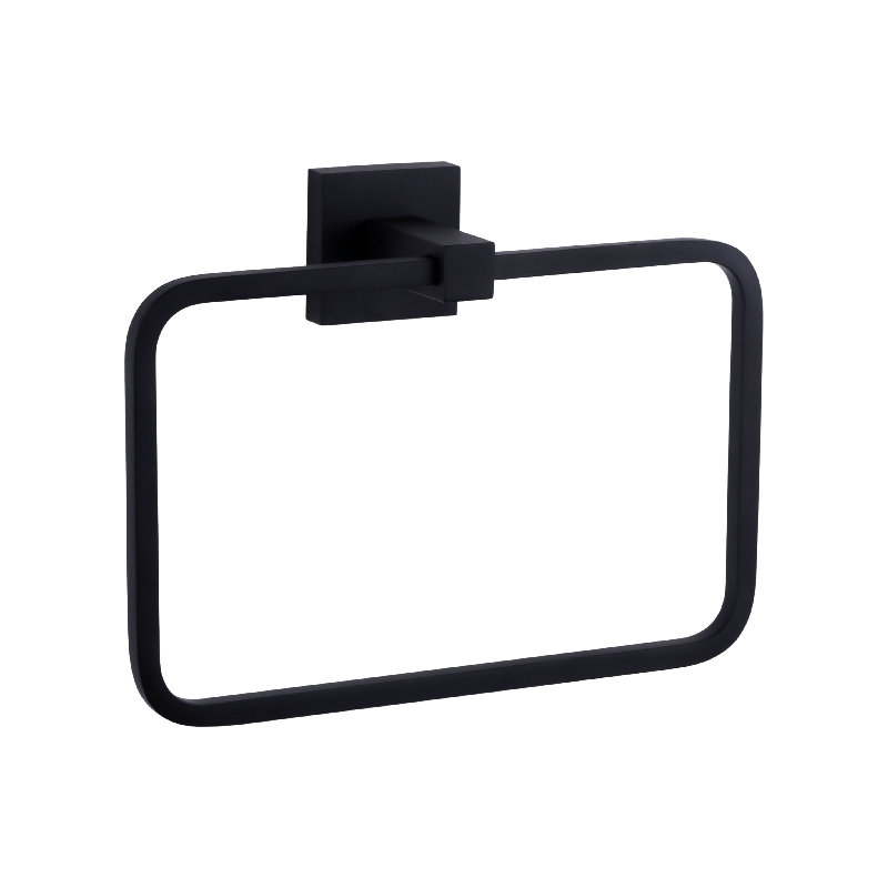 Anneau à serviettes Nida, Noir mat