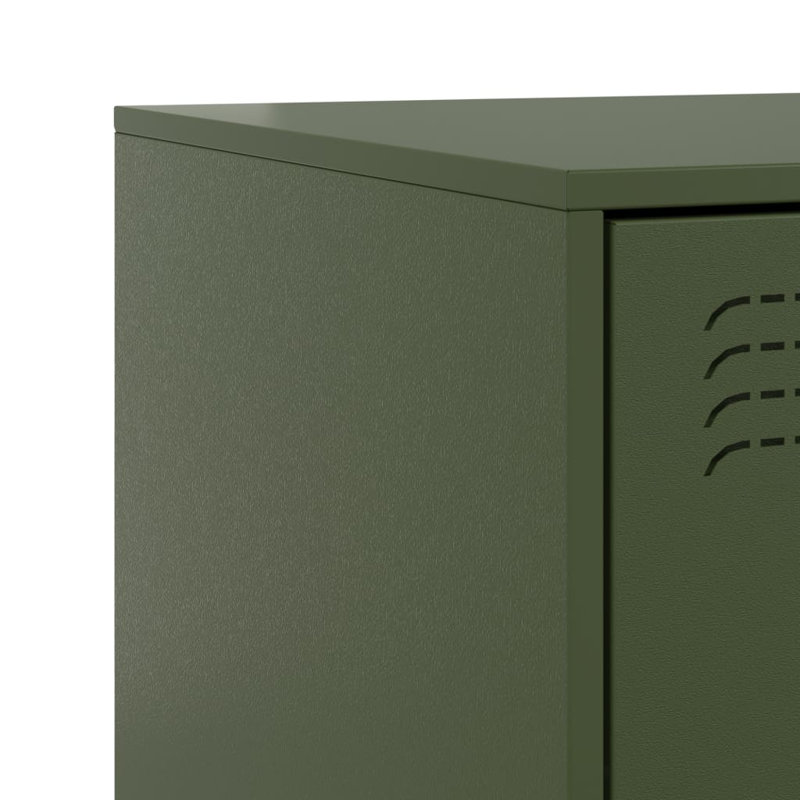 Raineri 34.5cm W Steel Bedside Table, Set of 2, Olive Green