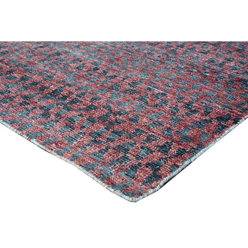 Wool Moroccan Area Rug in Red, Rectangle 8' x 10'