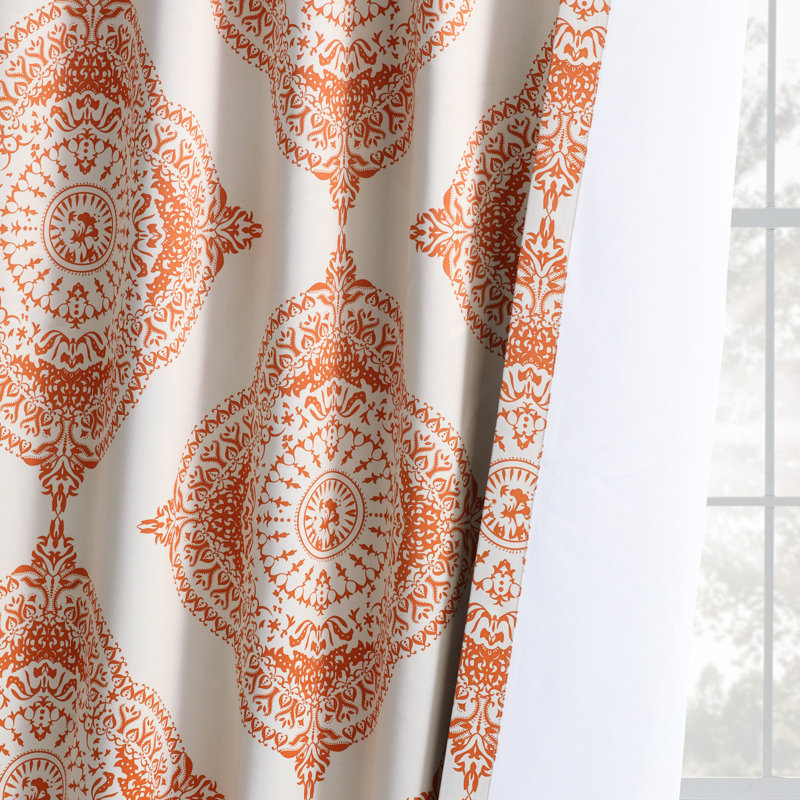 Bohemian Medallion Printed Room Darkening Curtains for Bedroom & Living Room Curtains Single Panel, 50"W x 120"L