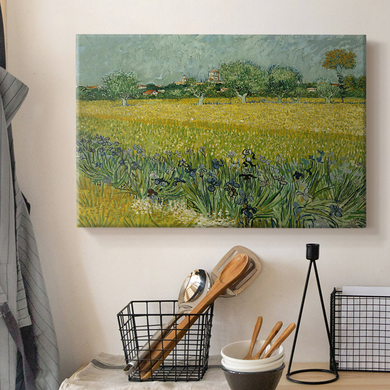 Vue d'Arles avec des iris au premier plan-Vincent van Gogh-Toile tendue avec châssis-1888, 8 x 12