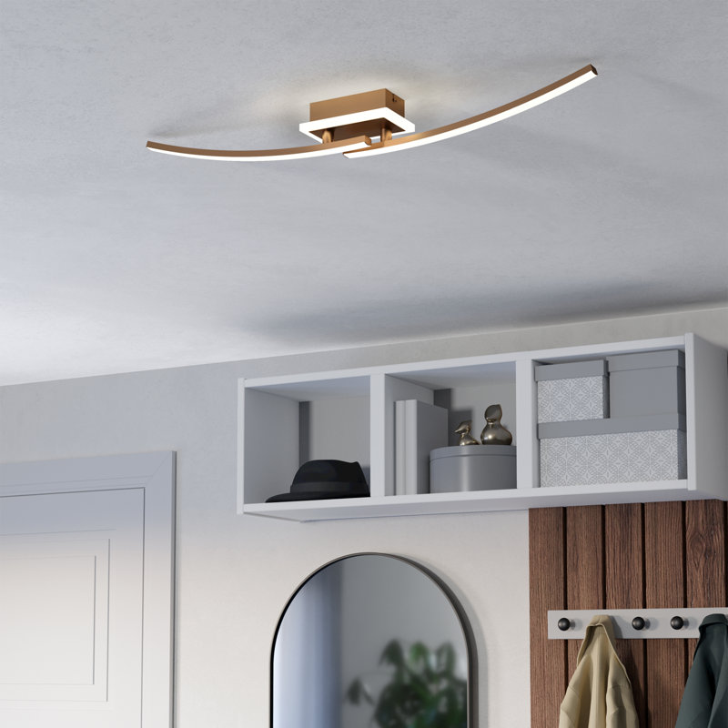 Macalester Plastic LED Semi Flush Mount, Satin Nickel