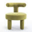 Fauteuil demi-tonneau en velours Bula-295063047