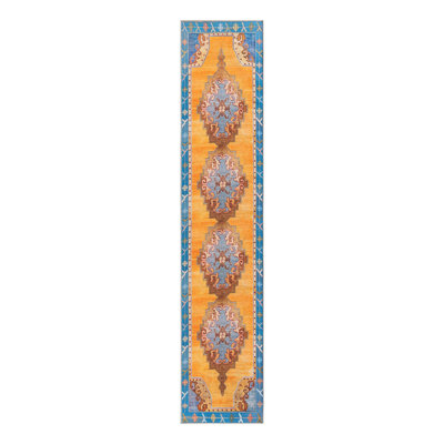 Tapis orange en chenille tissé à la machine