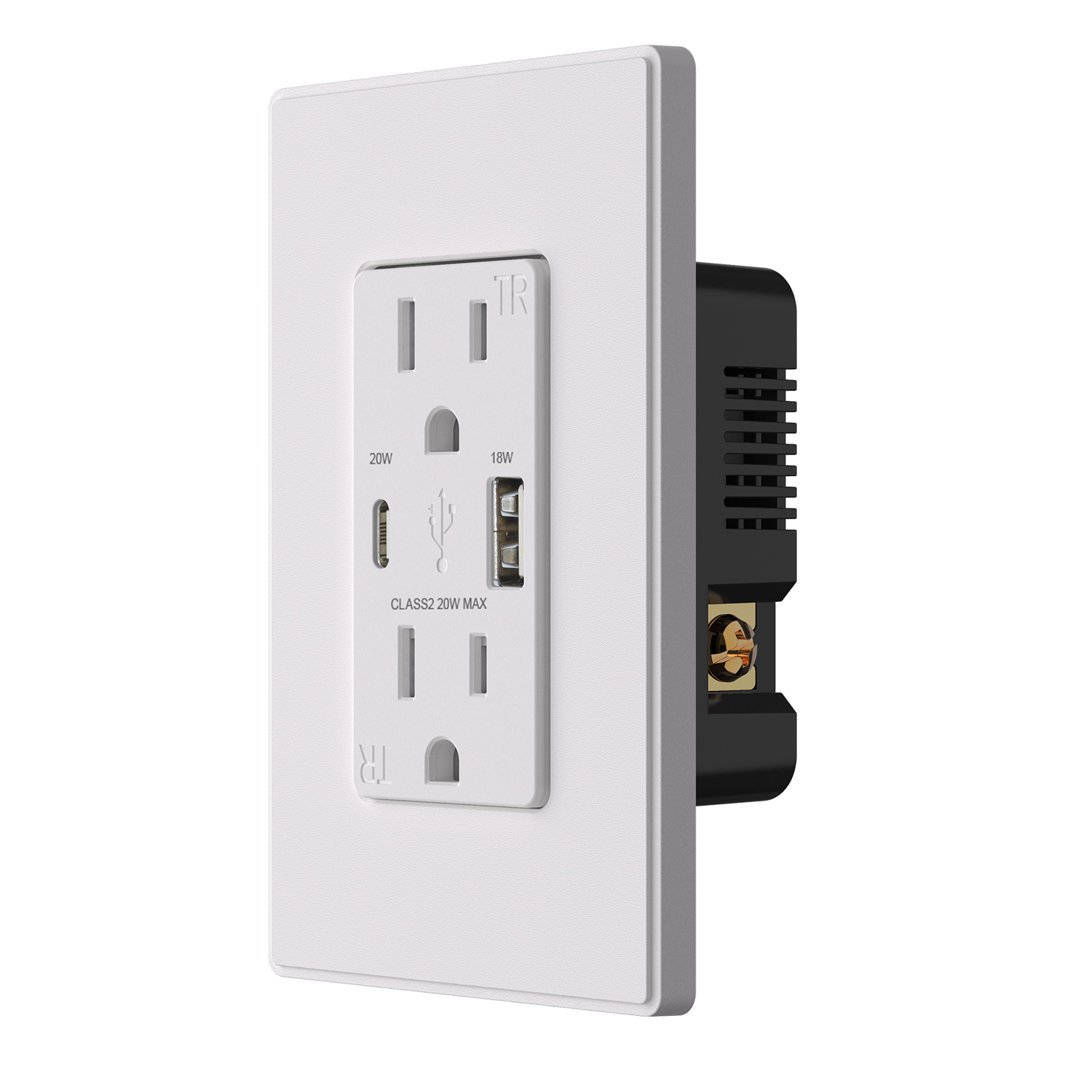 15 Tamper Resistant Quadplex Outlet with USB Port ELEGRP