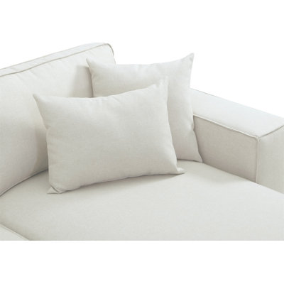 Hector 104"W Sofa with Reversible Chaise in Beige Linen