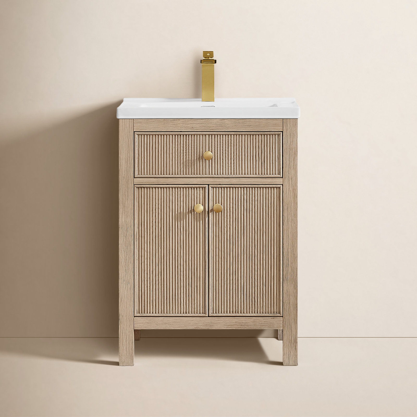 Lala 24" Single Bathroom Vanity, Natural Oak