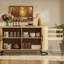 Buffet 54,3 "avec rangement, porte coulissante et tablettes réglables