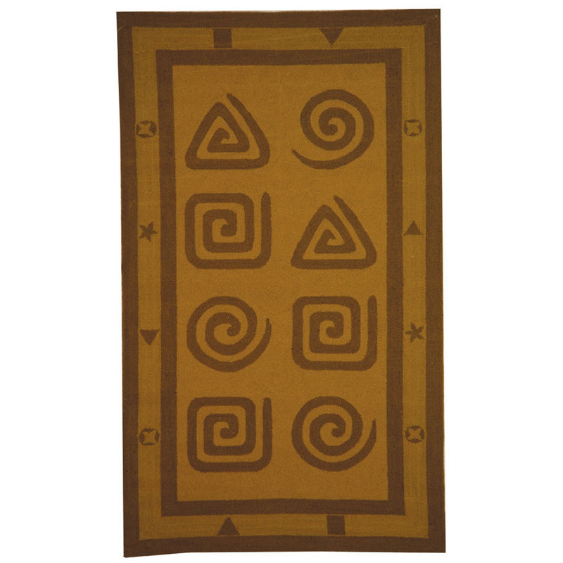 Tapis géométrique en laine crocheté à la main