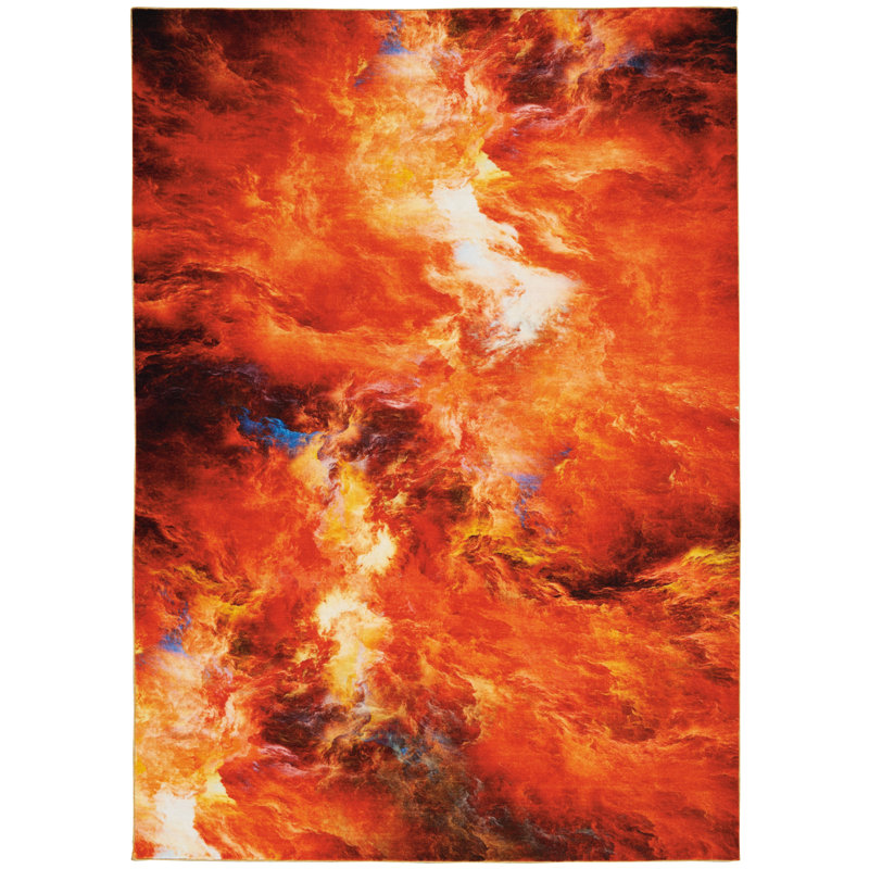 Tapis orange Cassie, Rectangle 7 pi 9 po x 9 pi 9 po