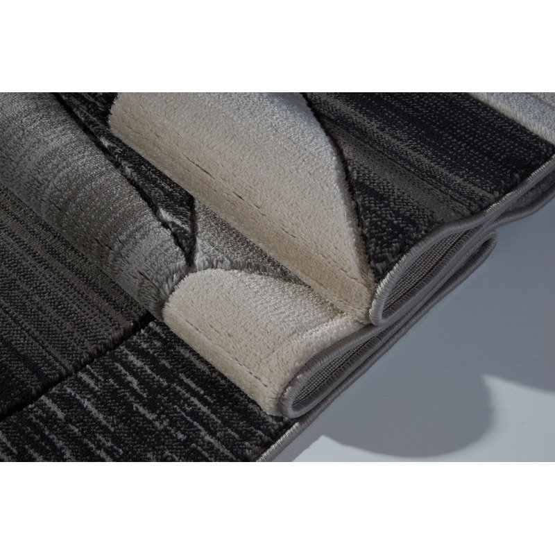 Tapis noir / gris Billie-Loren, Rectangle 7 pi 8 po x 10 pi 5 po