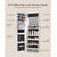 Jewelry Cabinets with Mirror and LED Lights, Door Hanging/Wall Mounted Jewelry Armoire-2033662831