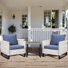 Naresa 3-Piece Wicker Patio Chair Set With Side Table All-Weather PE Rattan, UV-Resistant Cushions