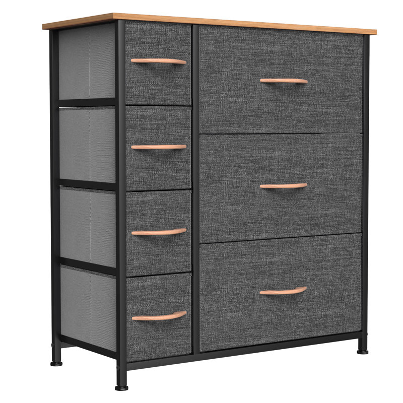 7 Drawer 63.5Cm W Chest of Drawers, Black/Brown