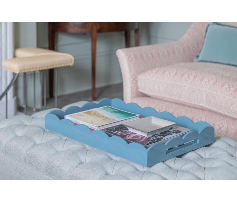 Plateau festonné 26 x 17, Chambray