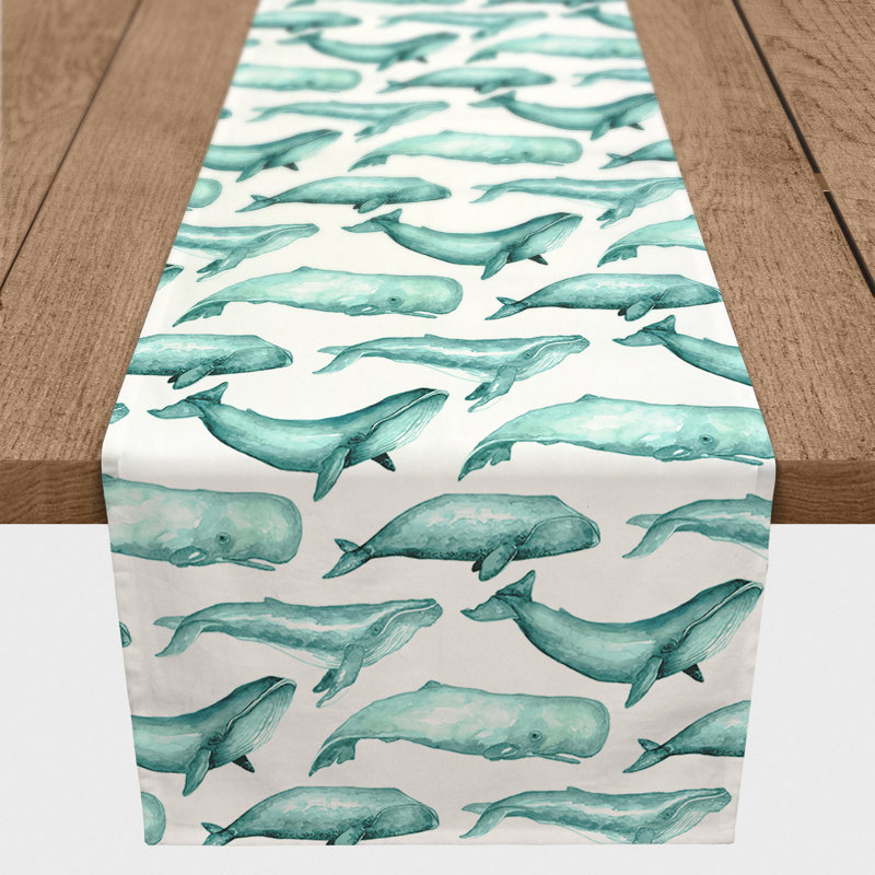 Buncie Rectangle Polyester Table Runner, 72" x 16", Teal