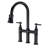 Matte Black Kitchen Faucet With Pull-Down Design - Dual Handle Control For Optimal Water Flow And Temperature 360-Degree Rotating High Nozzle Broadened Cleaning Scope Brass Fabrication Longevity-643505279