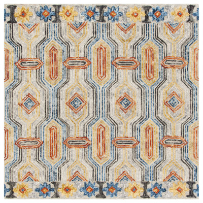 Rubalcava Hand Tufted Wool And Cotton Geometric Rug