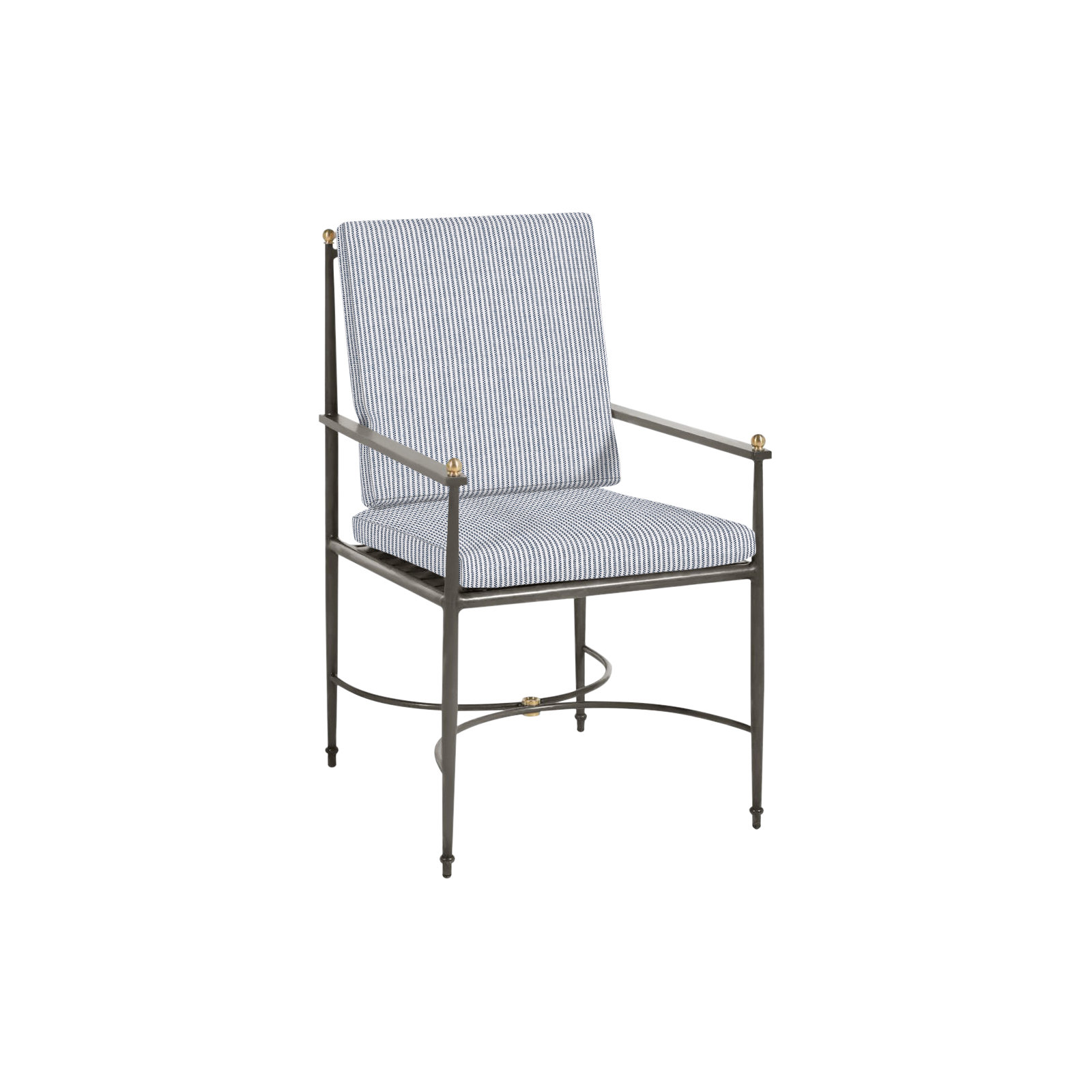 Roma Wrought Aluminum Outdoor Arm Chair, No Welt, Perigold Caper Moss